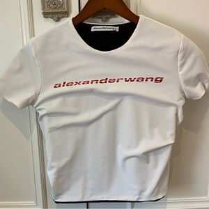 Alexander Wang Reversible Stretch-jersey T-shirt In White